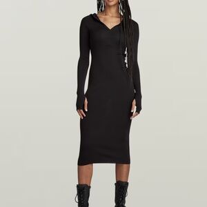 G star hooded slim knit dress